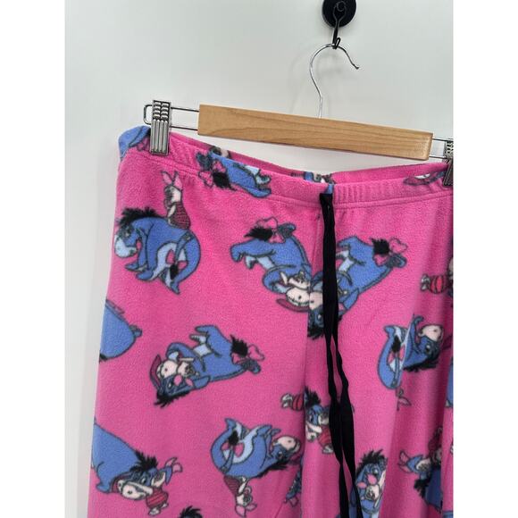 Disney Pants Women XL Pink Eeyore Winnie The Pooh Drawstring Pajama PJs - Picture 4 of 7